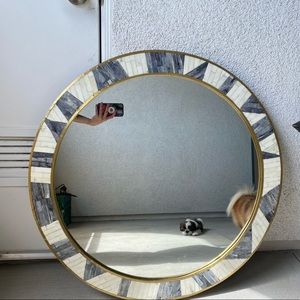 Grace Bone Round Mirror